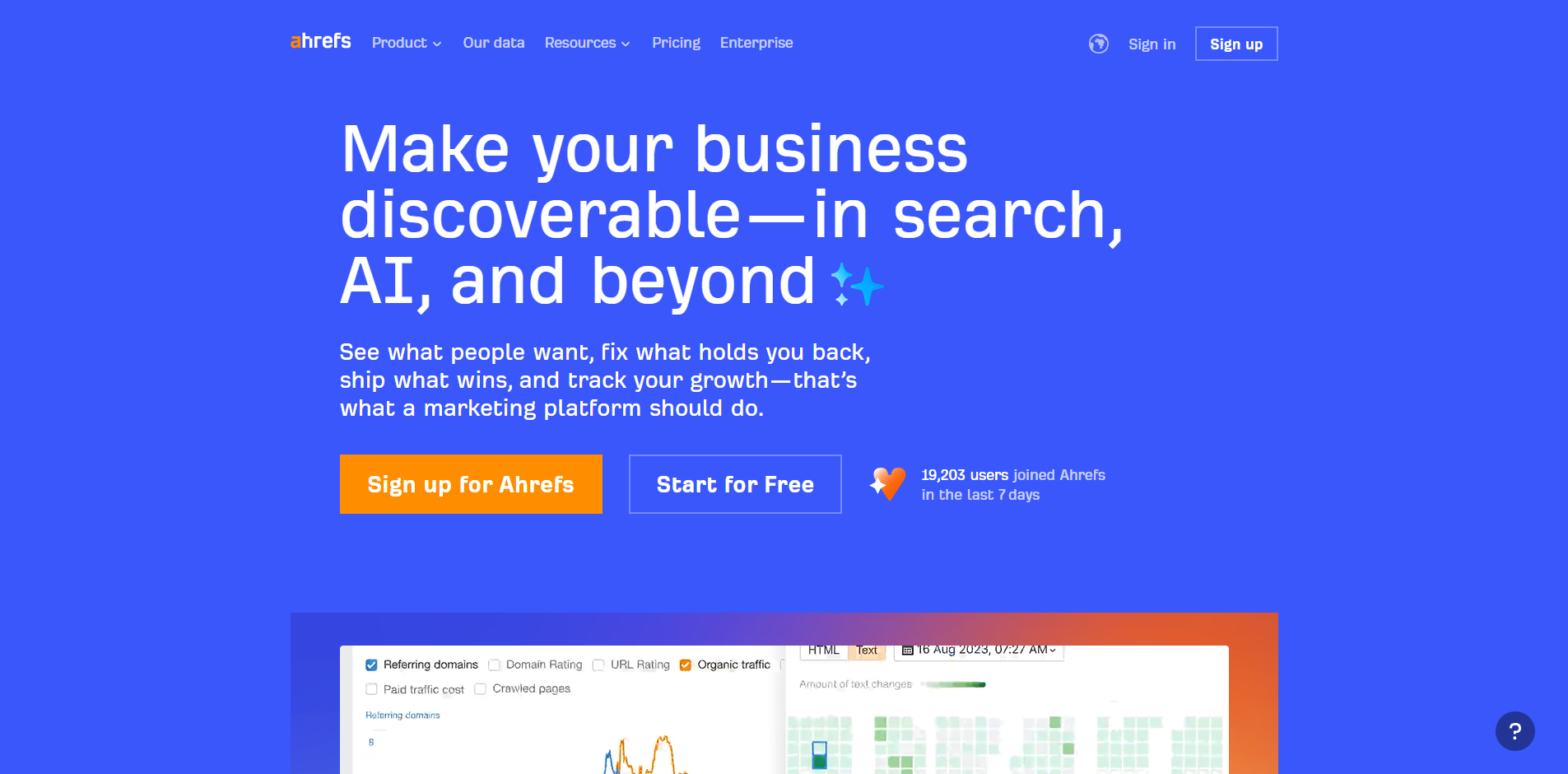 Скриншот Ahrefs