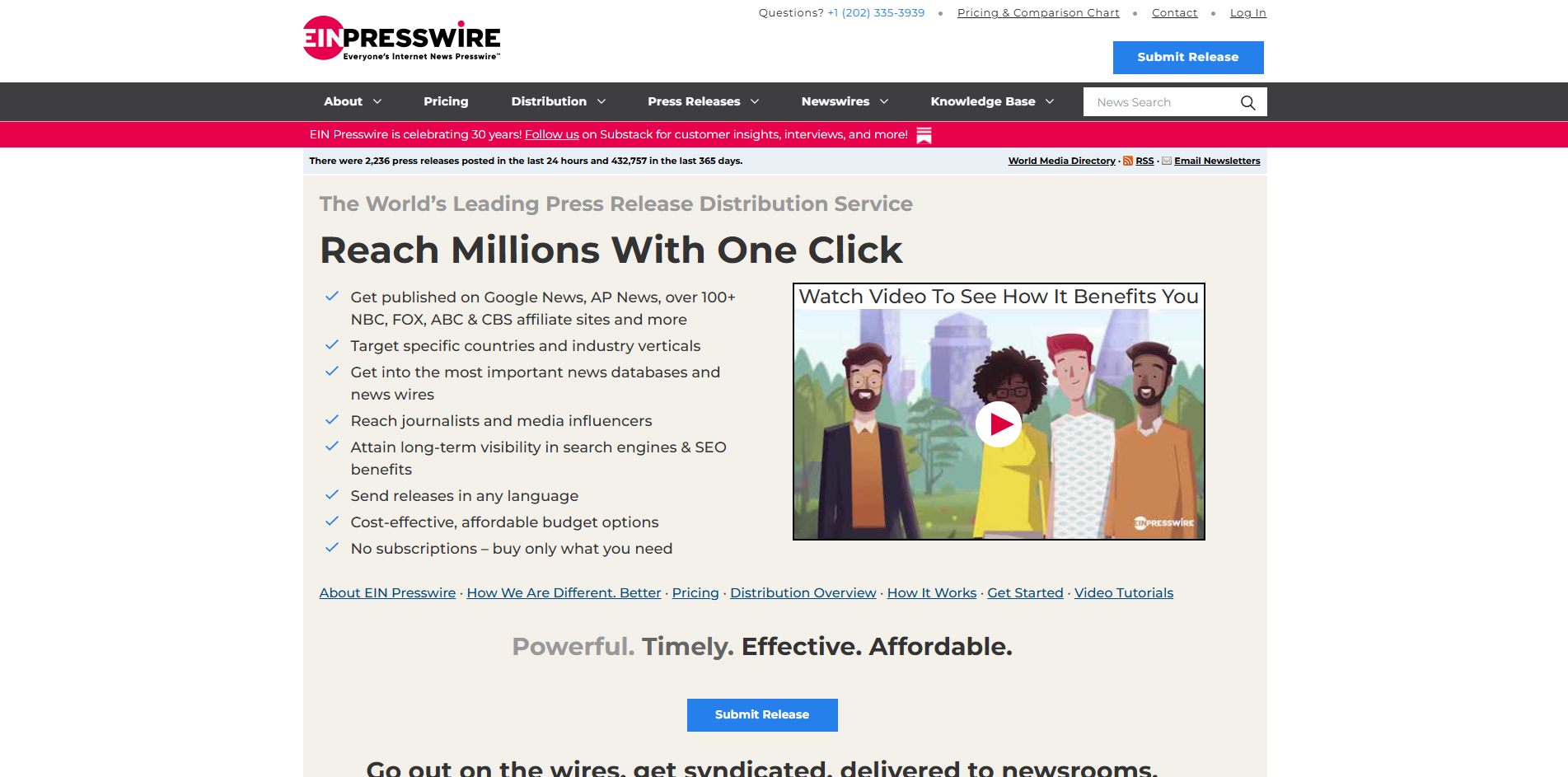 Скриншот EIN Presswire