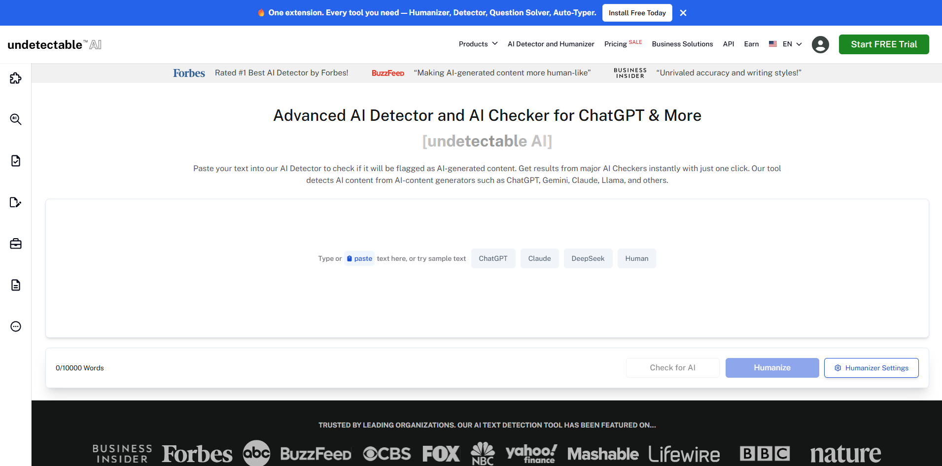 Скриншот Undetectable.ai